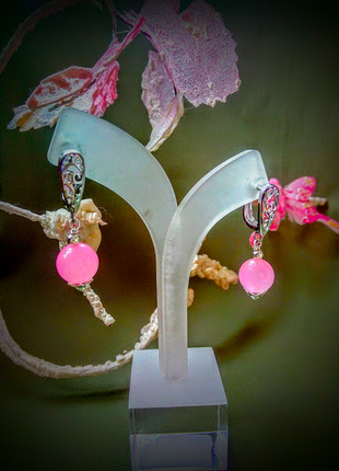 Стильное колье чокер ожерелье серьги набор подарок натуральные камни перламутр море новый6 фото