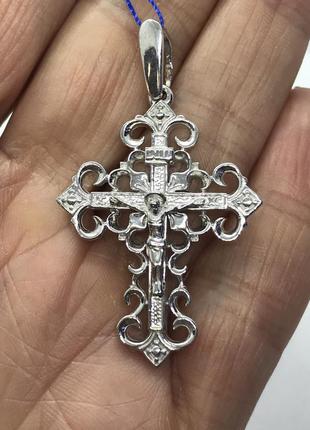 Новый серебряный крестик, серебро 925 пробы, радированный2 фото