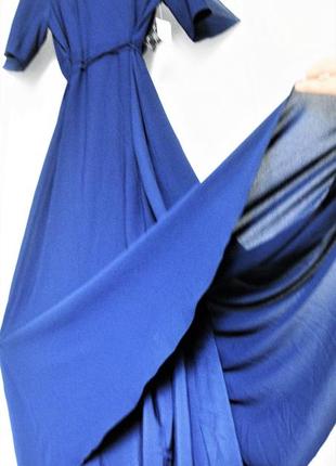 Нарядное длинное  платье с запахом а-силуэт с рукавами 3/4 и разрезами "8" usa6 фото
