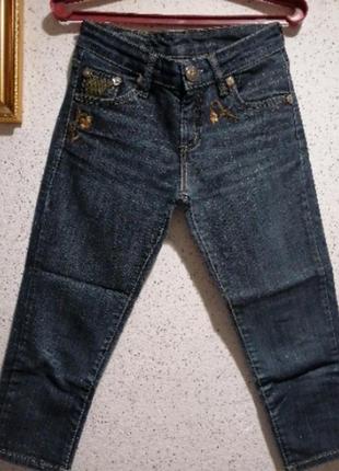 Бриджи джинсовые женские с вышивкой