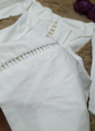 Біле плаття бавовна корсет гачки пишні рукави-ліхтарики oh polly сток аутлет5 фото