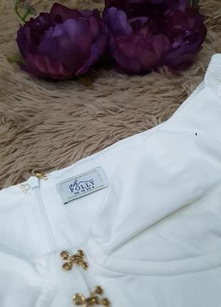 Біле плаття бавовна корсет гачки пишні рукави-ліхтарики oh polly сток аутлет7 фото