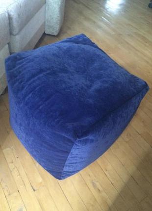 Велюровый бескаркасный пуф 40/40 см