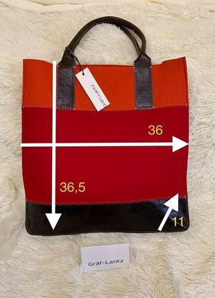 Graf & lantz wool leather bag handbag tote purse6 фото