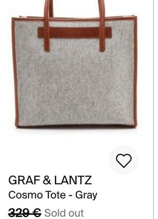 Graf & lantz wool leather bag handbag tote purse9 фото