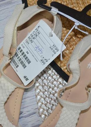 34 розмір h&m нові фірмові босоніжки, сандалі з плетеним фрагментом8 фото