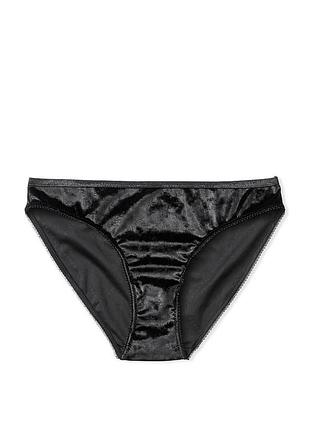 Чёрные бархатные трусики victoria’s secret
