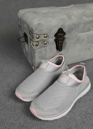 Классные лёгкие женские мокасины кроссовки в стиле adidas серые3 фото