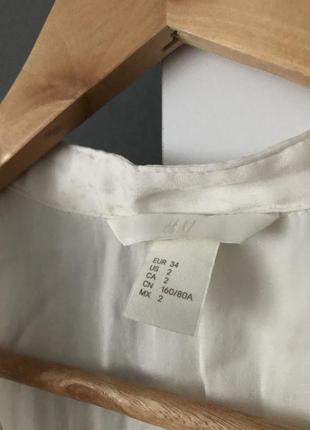 Блуза  2-3 h&m рубашка молочного цвета в горох3 фото