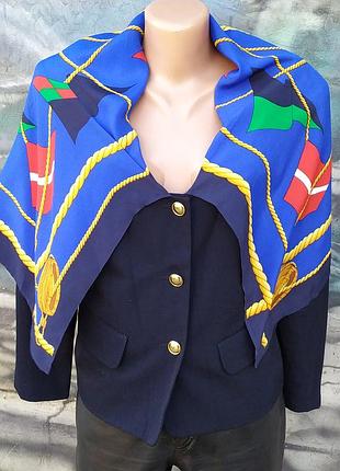 Стильный эксклюзивный дизайнерский пиджак шерсть шелк с платком byblos винтаж