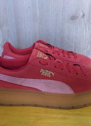 Кросівки шкіряні puma platform trace4 фото