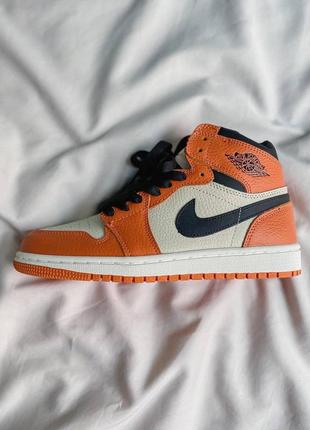 🧡🏀nike air jordan orange white🏀🧡(36рр - 44рр) кроссовки найк джордан