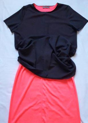 Платье темно - серое, сетка с яркой подкладкой3 фото