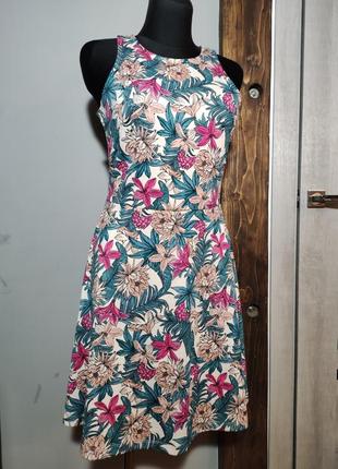 Легке літнє плаття h&m платье в принт цветочный тропический сарафан