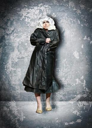 Плащ непромокаемый демисезонный дождевик cloud nine с меховым воротником длинный мужской