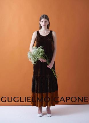 Длинное бархатное платье guglielmo capone