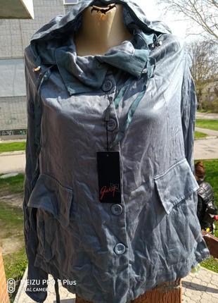 Легкий пиджак, жакет, куртка в стиле бохо quxi с капюшоном1 фото