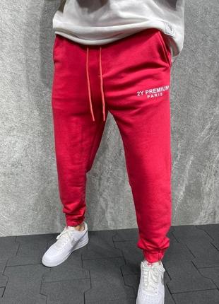 Спортивные штаны базовые красные турция / штани брюки чоловічі базові червоні турречина