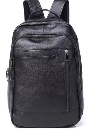 Чоловічий шкіряний рюкзак tiding bag b2-1233a чорний1 фото
