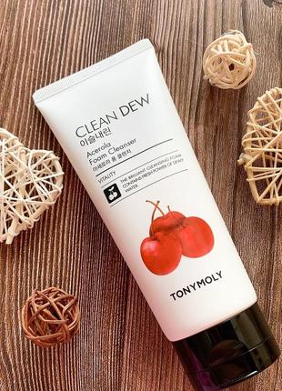 Пінка для вмивання tony moly clean dew acerola foam cleanser - 180 ml1 фото