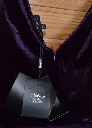 Новое бархатное платье с фатином nothing but love! королевский пурпурный!