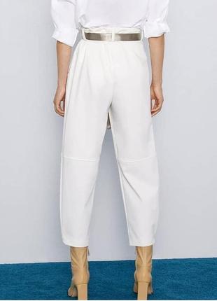 Шикарные белые брюки с поясом zara9 фото