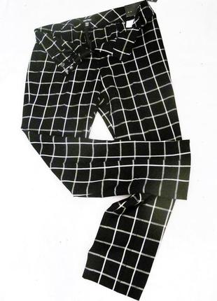 Черные брюки в клетку длина 7/8, размер "8" (usa)4 фото
