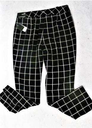 Черные брюки в клетку длина 7/8, размер "8" (usa)10 фото