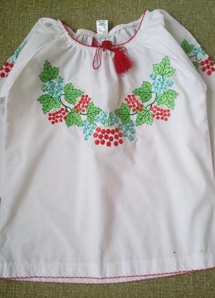Вышиванка белая с калиной,5-7 лет. 3