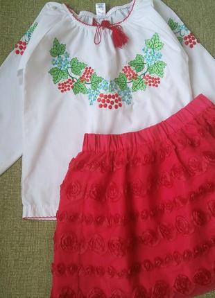 Вышиванка белая с калиной,5-7 лет. 4