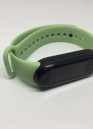 Ремешок силиконовый mi band 5 mi band 6 xiaomi оливковый двухцветный