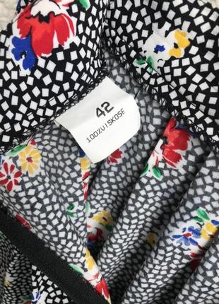 Легкая винтажная юбка в мелкий цветочный принт(размер 14-16)9 фото