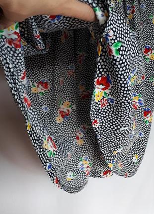 Легкая винтажная юбка в мелкий цветочный принт(размер 14-16)6 фото