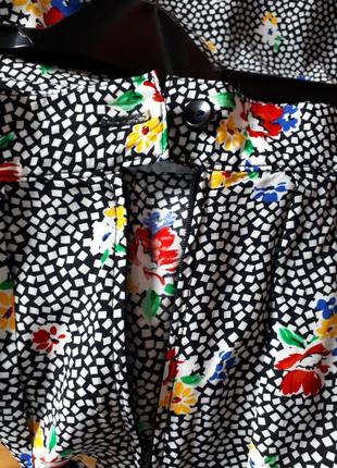 Легкая винтажная юбка в мелкий цветочный принт(размер 14-16)8 фото
