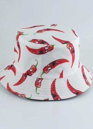 Панама двухсторонняя перец белая, унисекс