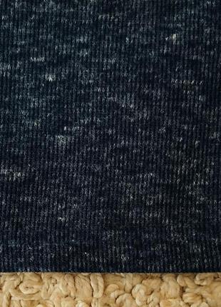 Topshop стильний топ темно-синього меланжевого кольору в мелктий рубчик/у складі льон5 фото