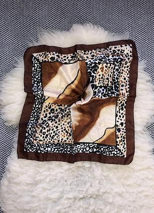 Атласный платок хустка анималистический леопард