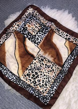 Атласный платок хустка анималистический леопард5 фото