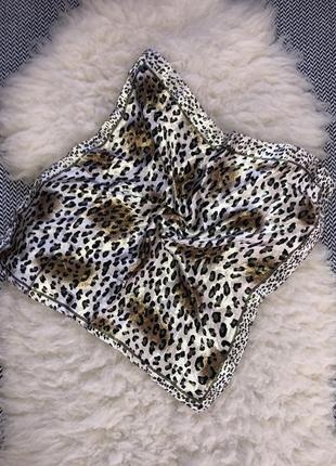 Атласный платок хустка анималистический леопард5 фото