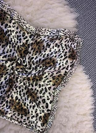 Атласный платок хустка анималистический леопард9 фото