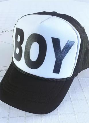 Детская кепка тракер boy с сеточкой белая, унисекс1 фото