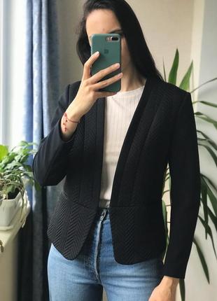 Жакет пиджак елочка фактурный h&m размер 42