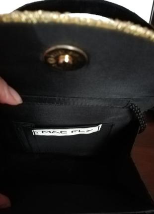 Вечірня оксамитова чорно-золота сумка, сумочка клатч, зі стразами8 фото