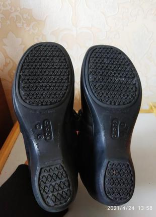 Туфли crocs w6 кроксы кожаные крокс балетки лодочки6 фото