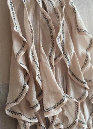 Шикарна шовкова нюдовая майка річна блуза з жабо karen millen5 фото