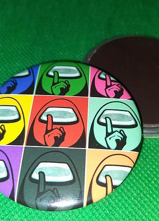 Круглый магнит из игры among us