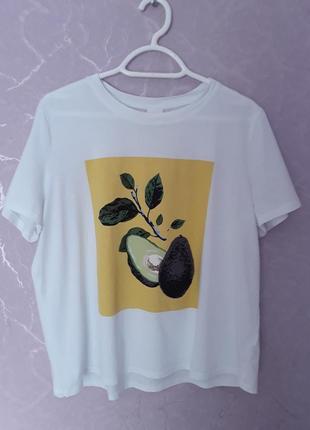 Хлопковая футболка h&m авокадо