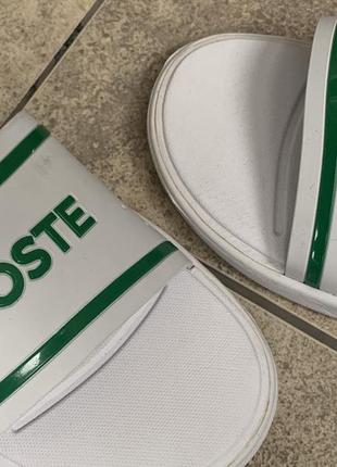 Тапки lacoste sliders шлепки слипоны для бассейна4 фото