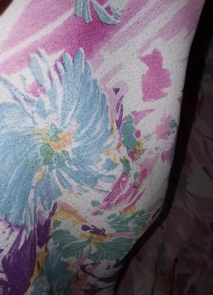 Платье винтажное миди в принт цветы canda расклешенное5 фото