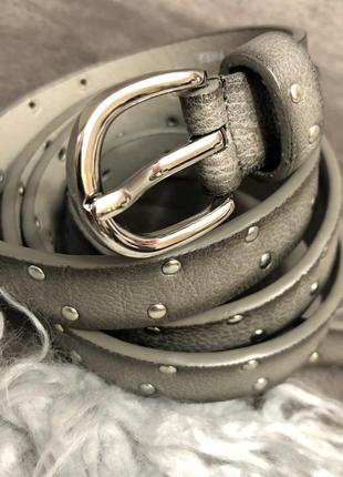 Женский стильный тонкий ремешок ремень пояс с металлическими заклёпками3 фото